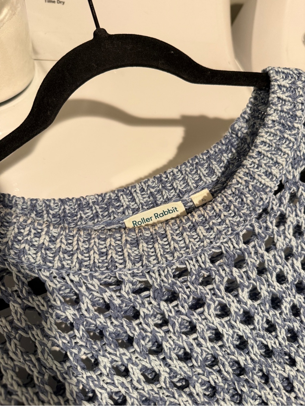 Roller Rabbit Blue Open Knit Sweater - Picture 3 of 6
